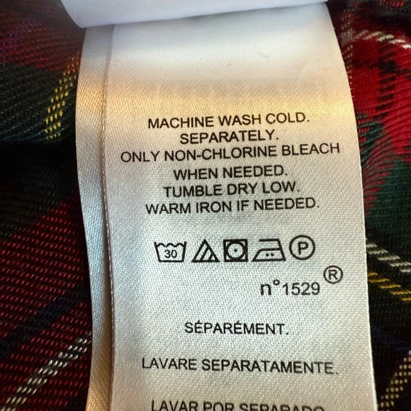 Ralph Lauren Red & Green monogrammed flannel PJ Plaid Shirt Women’s Size Medium - Picture 3 of 8